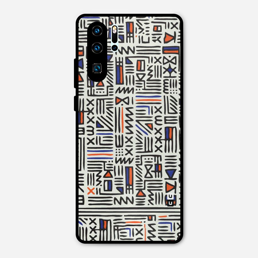 Orange Blue Number Metal Back Case for Huawei P30 Pro