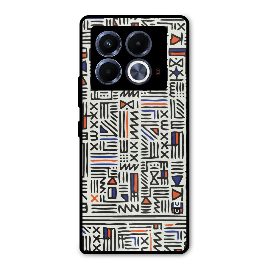 Orange Blue Number Metal Back Case for Infinix Note 40 5G