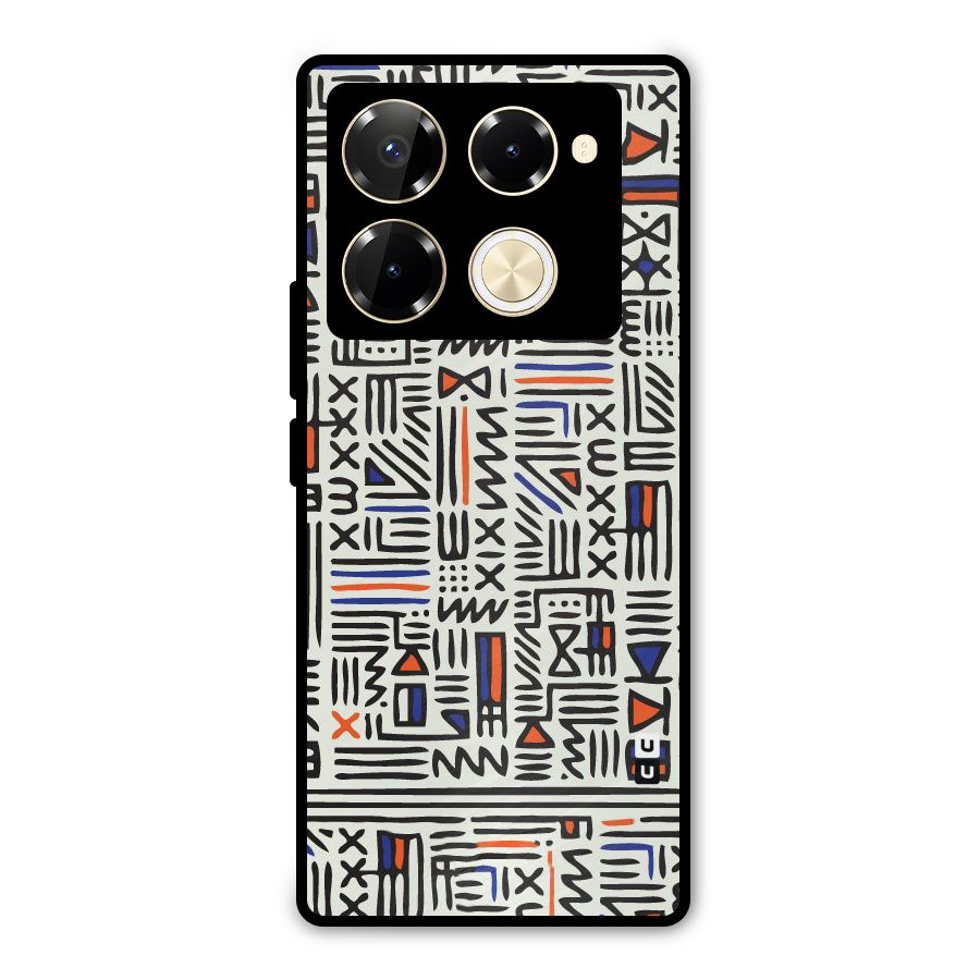 Orange Blue Number Metal Back Case for Infinix Note 40 Pro Plus
