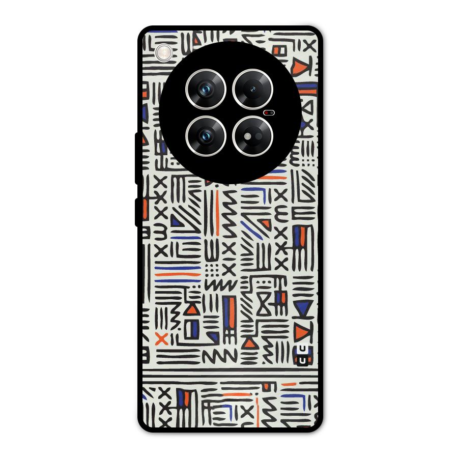 Orange Blue Number Metal Back Case for Infinix Zero 40 5G