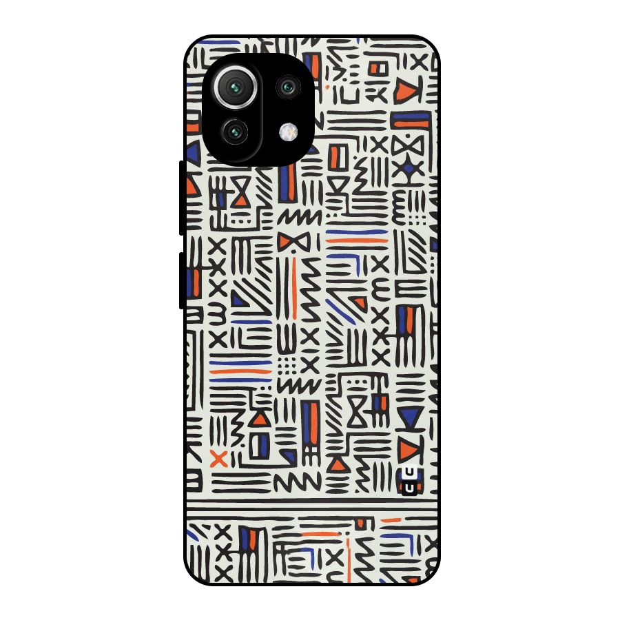 Orange Blue Number Metal Back Case for Mi 11 Lite NE 5G
