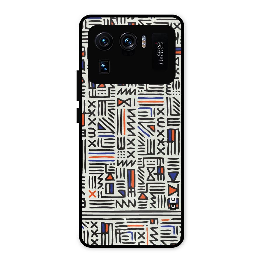 Orange Blue Number Metal Back Case for Mi 11 Ultra