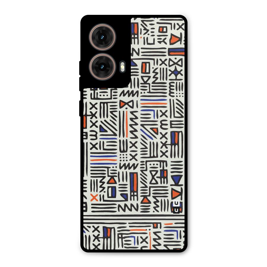 Orange Blue Number Metal Back Case for Moto G85