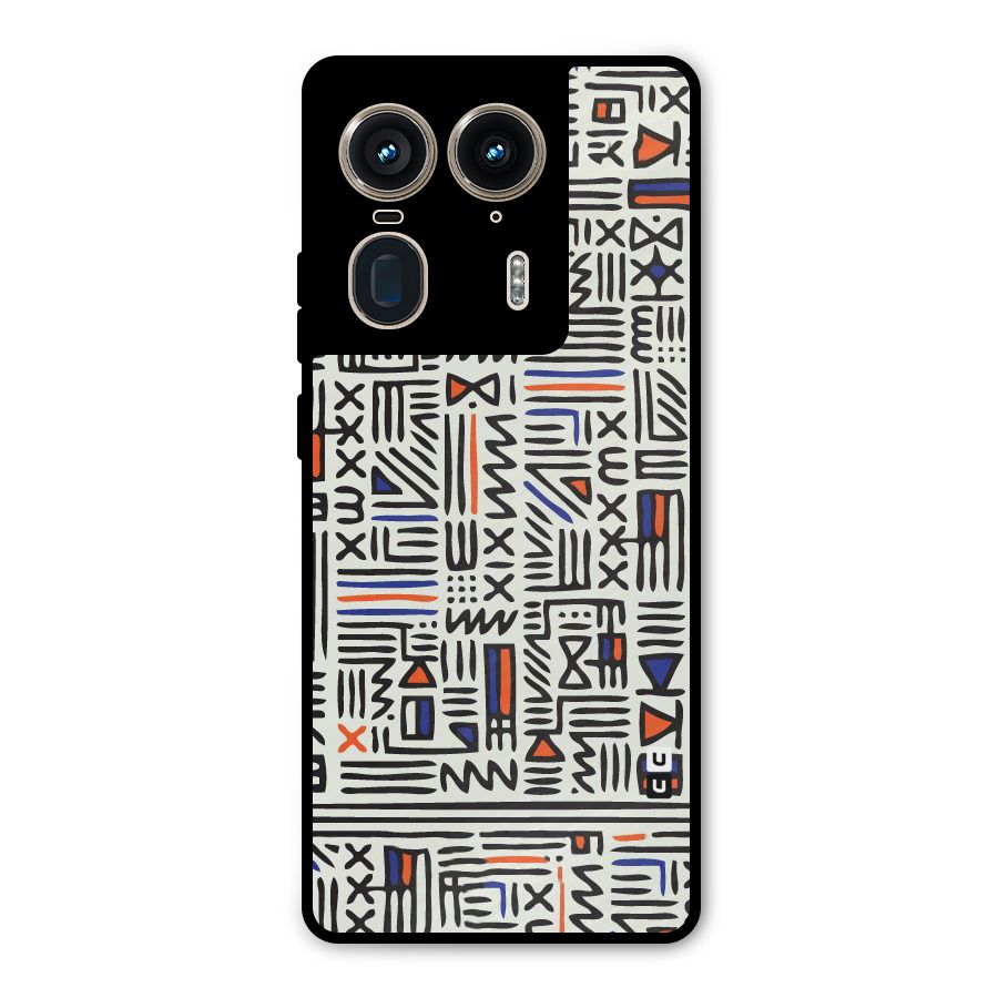 Orange Blue Number Metal Back Case for Motorola Edge 50 Ultra