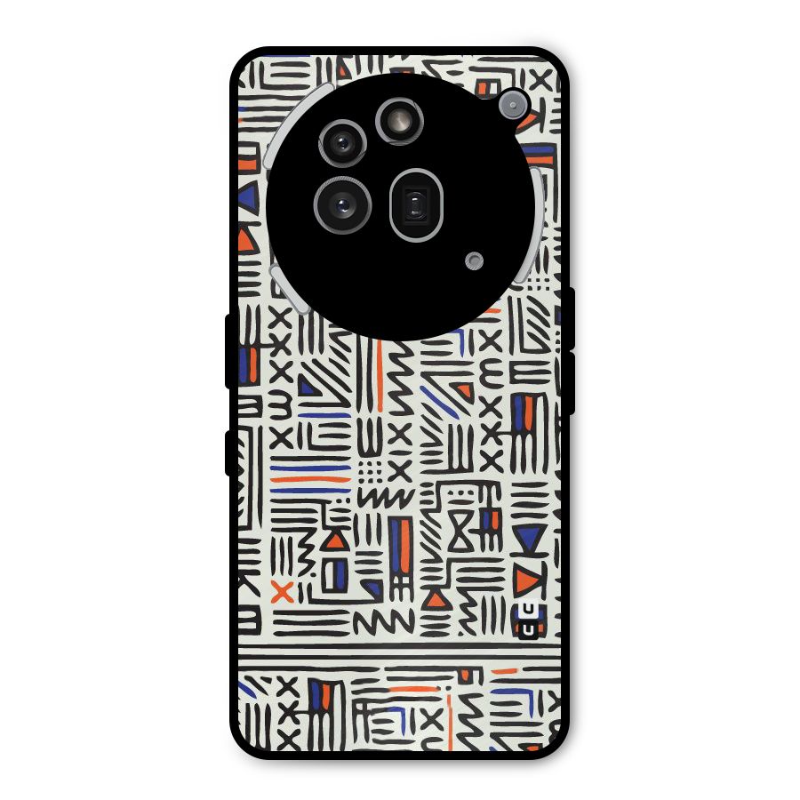 Orange Blue Number Metal Back Case for Nothing Phone 3a Pro