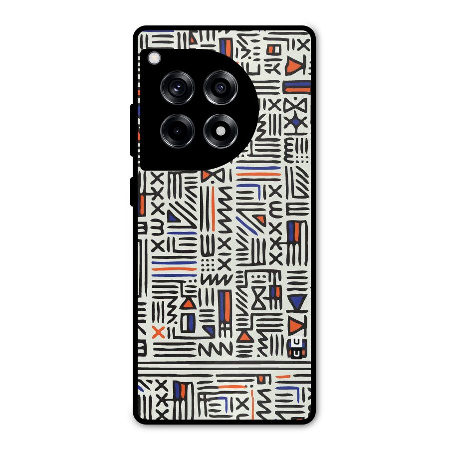 Orange Blue Number Metal Back Case for OnePlus 12R