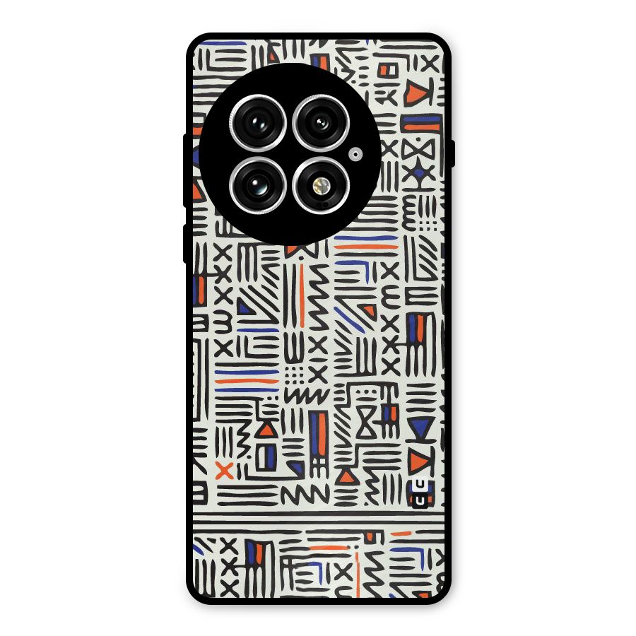 Orange Blue Number Metal Back Case for OnePlus 13