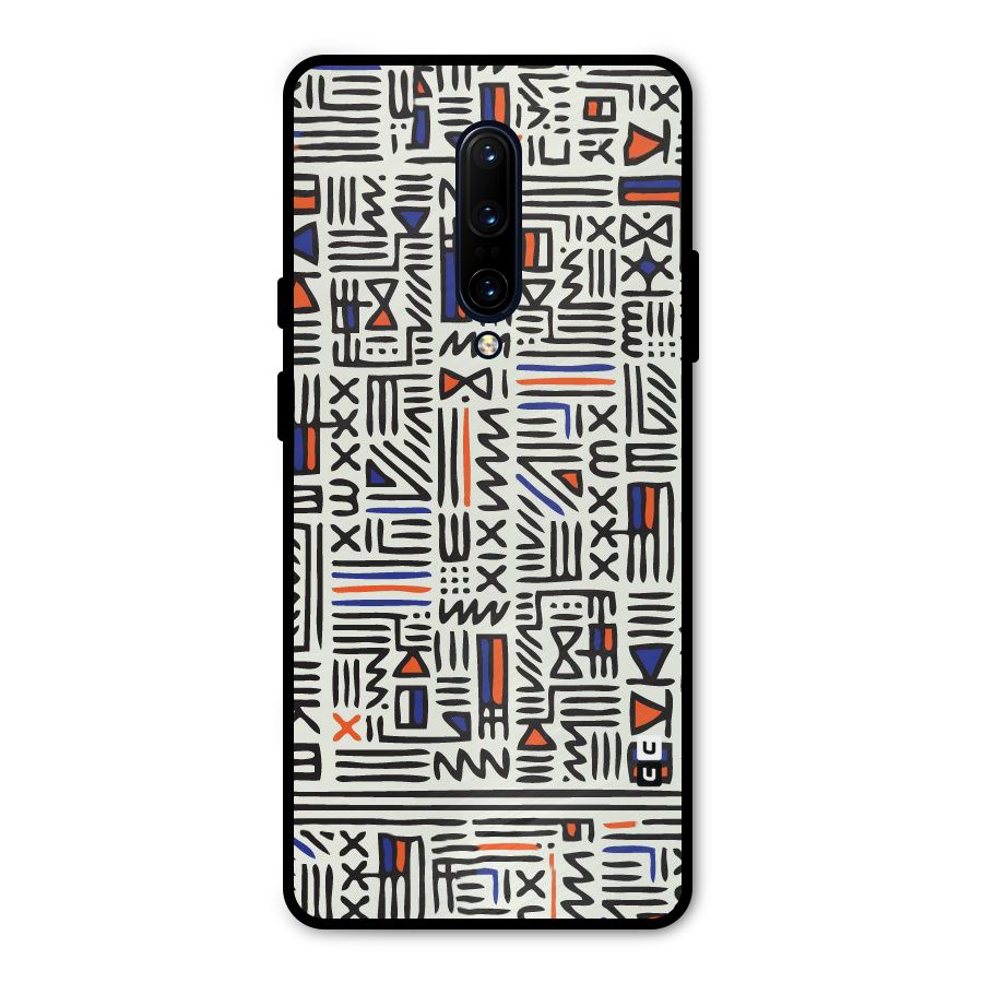 Orange Blue Number Metal Back Case for OnePlus 7 Pro
