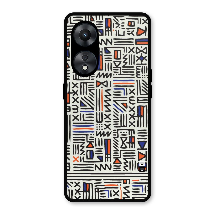 Orange Blue Number Metal Back Case for Oppo A78