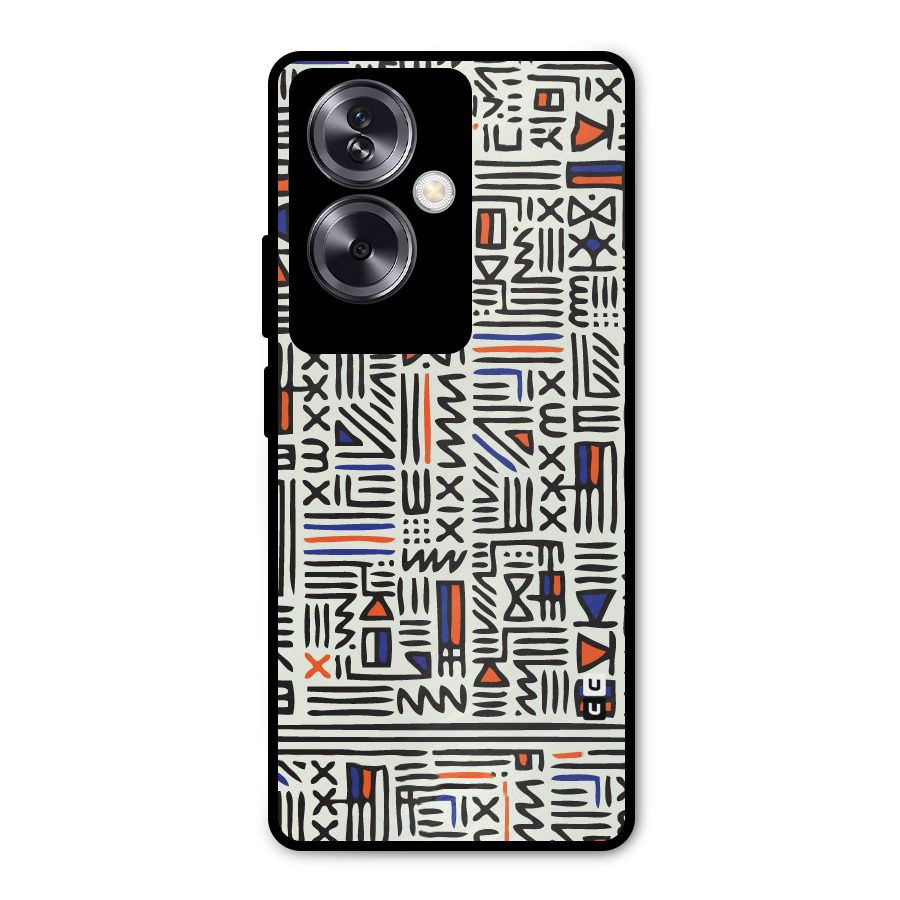 Orange Blue Number Metal Back Case for Oppo A79 5G