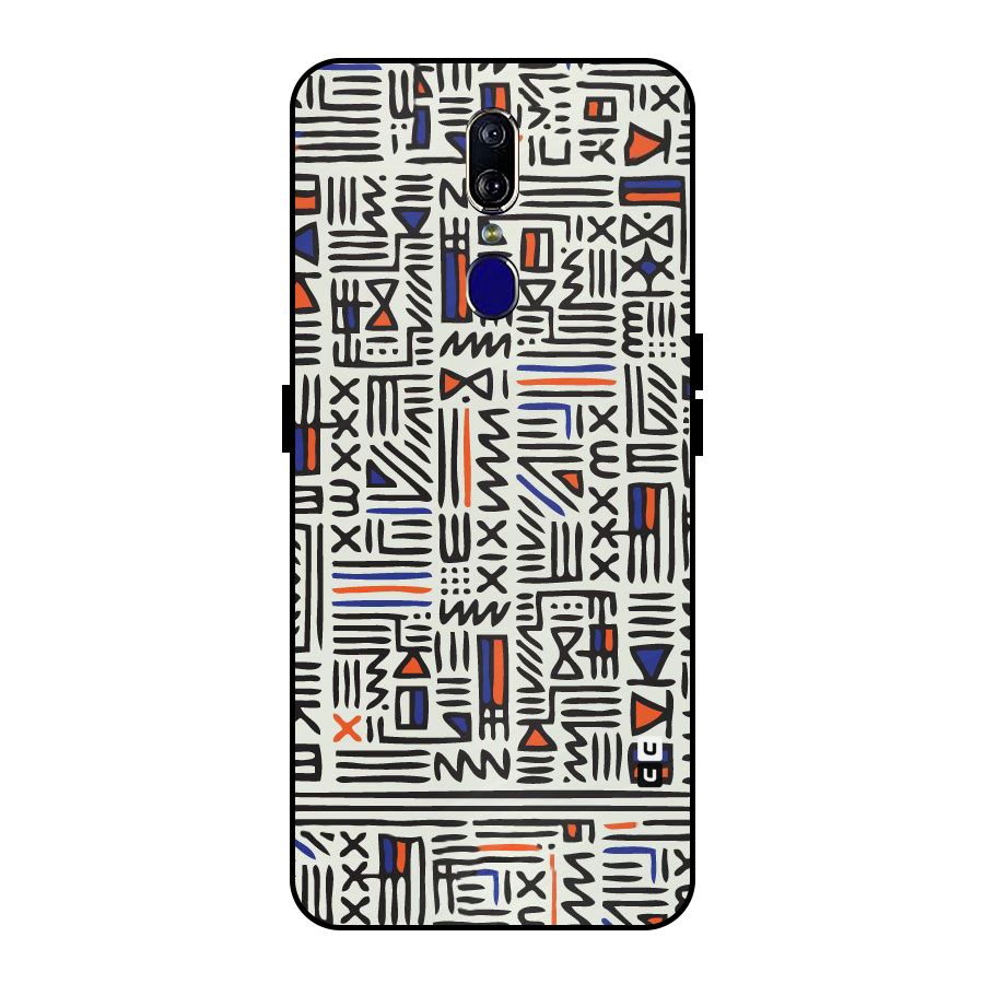 Orange Blue Number Metal Back Case for Oppo F11