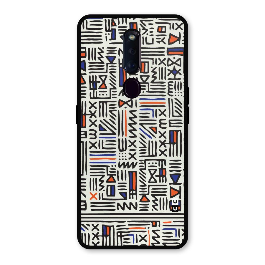 Orange Blue Number Metal Back Case for Oppo F11 Pro