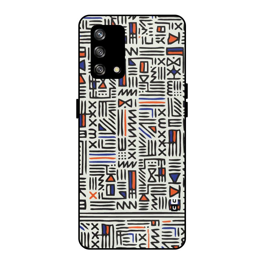 Orange Blue Number Metal Back Case for Oppo F19