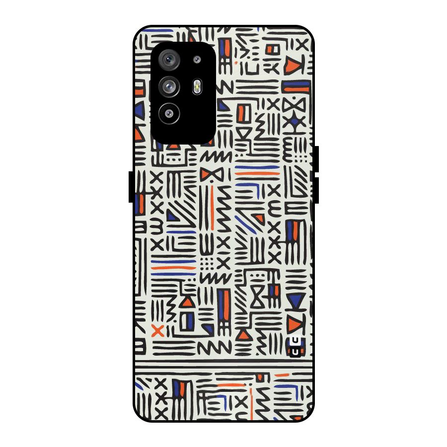 Orange Blue Number Metal Back Case for Oppo F19 Pro Plus 5G