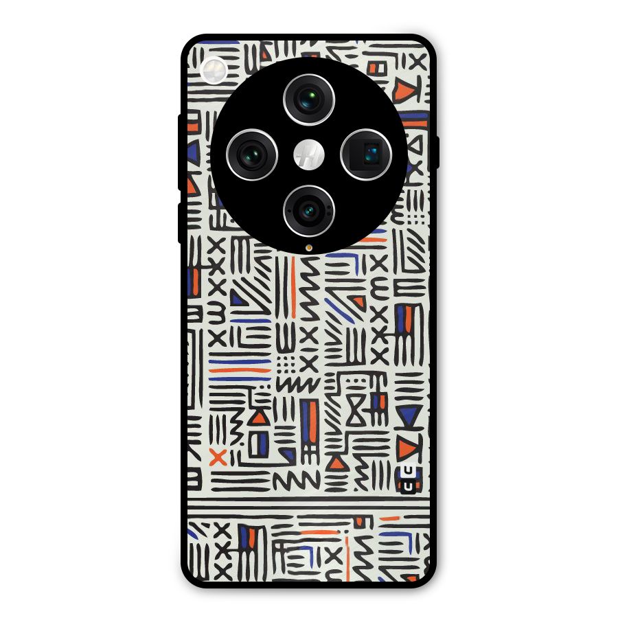 Orange Blue Number Metal Back Case for Oppo Find X8 Pro
