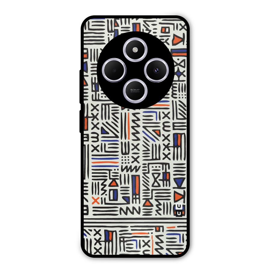 Orange Blue Number Metal Back Case for Poco C75 5G