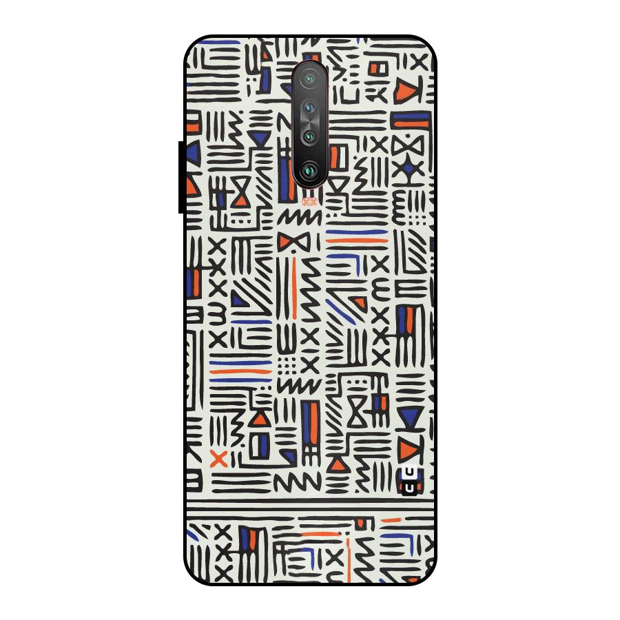 Orange Blue Number Metal Back Case for Poco X2