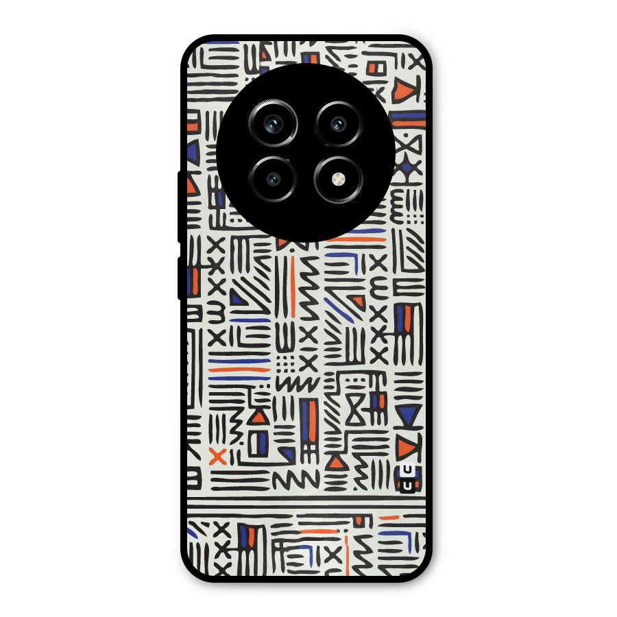 Orange Blue Number Metal Back Case for Realme 13 Pro