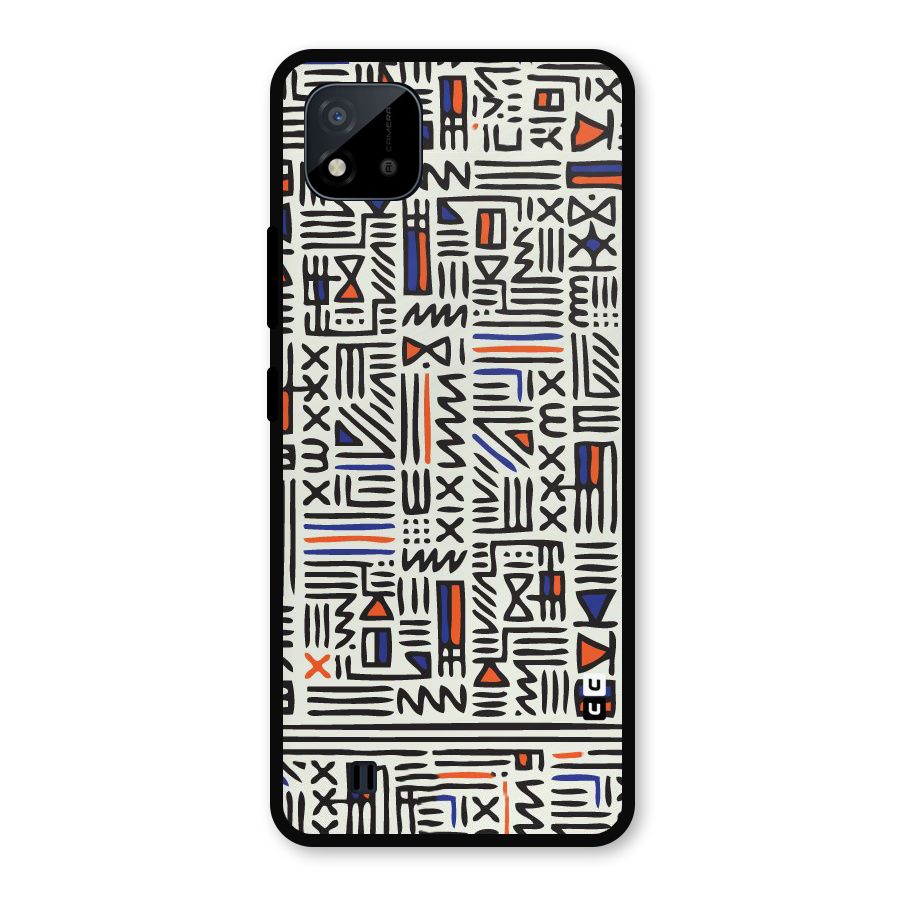 Orange Blue Number Metal Back Case for Realme C11 2021