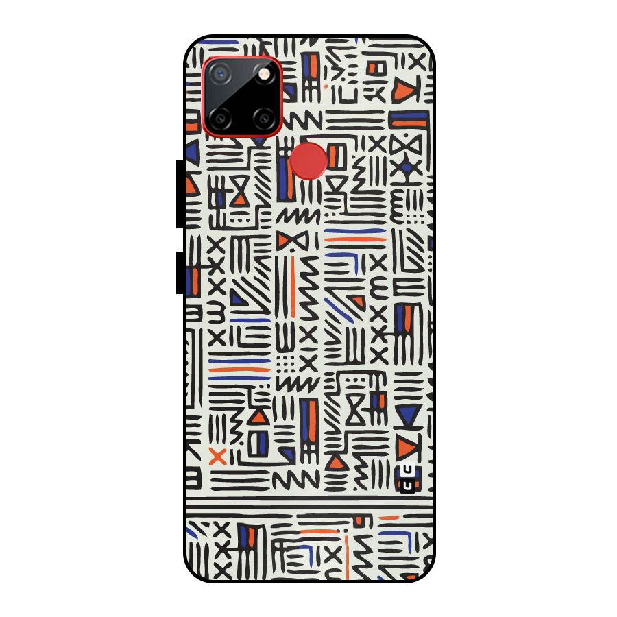 Orange Blue Number Metal Back Case for Realme C12