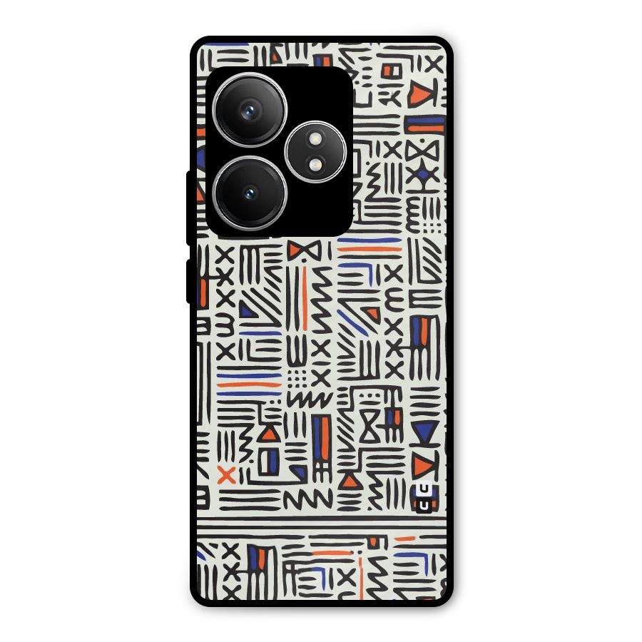 Orange Blue Number Metal Back Case for Realme GT 6T