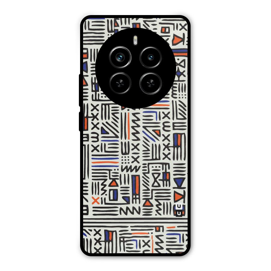 Orange Blue Number Metal Back Case for Realme P1 Pro