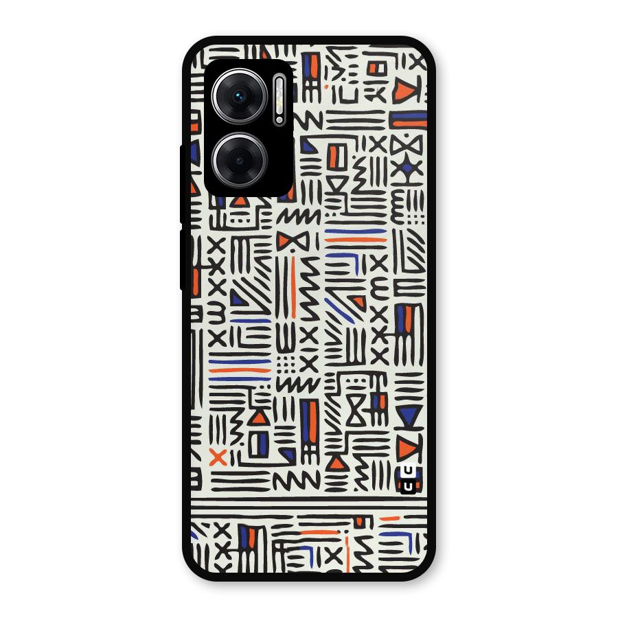 Orange Blue Number Metal Back Case for Redmi 11 Prime 5G
