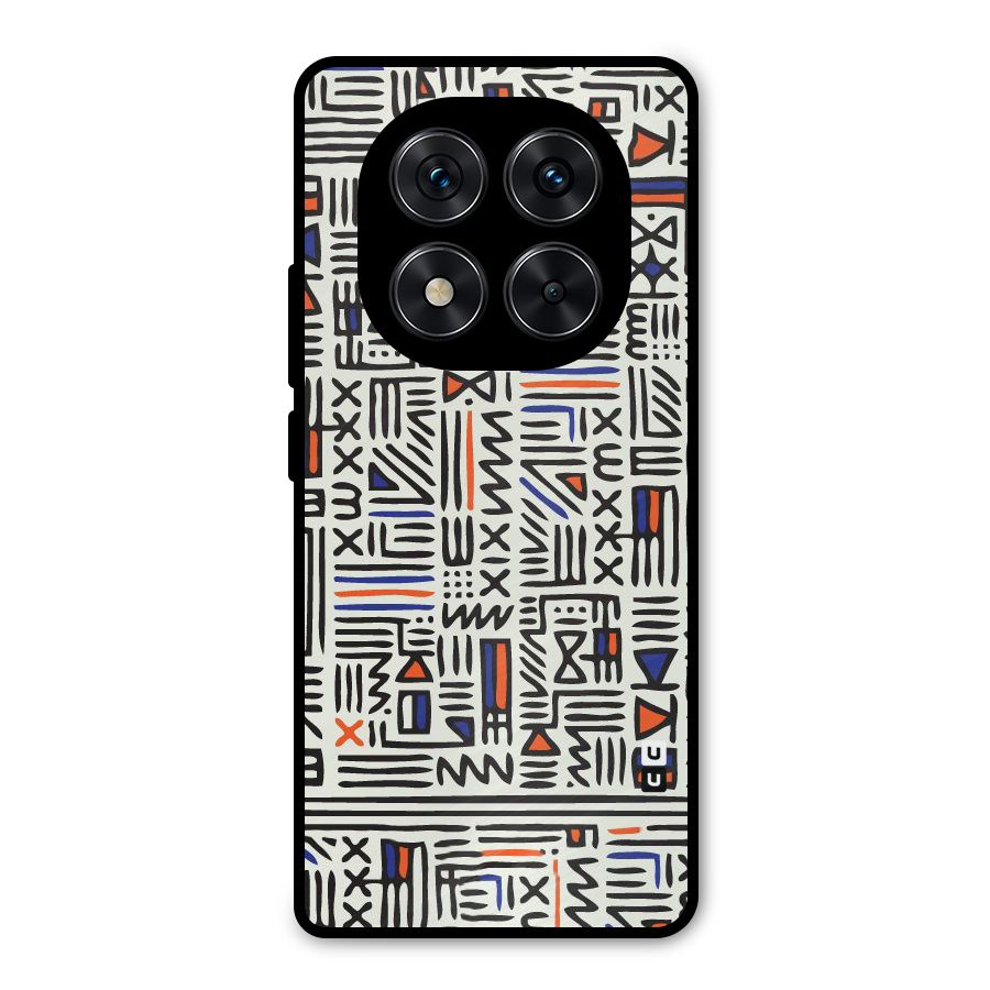 Orange Blue Number Metal Back Case for Redmi Note 14 Pro 5G