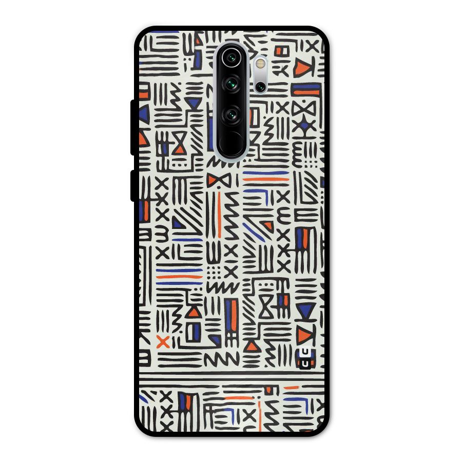 Orange Blue Number Metal Back Case for Redmi Note 8 Pro
