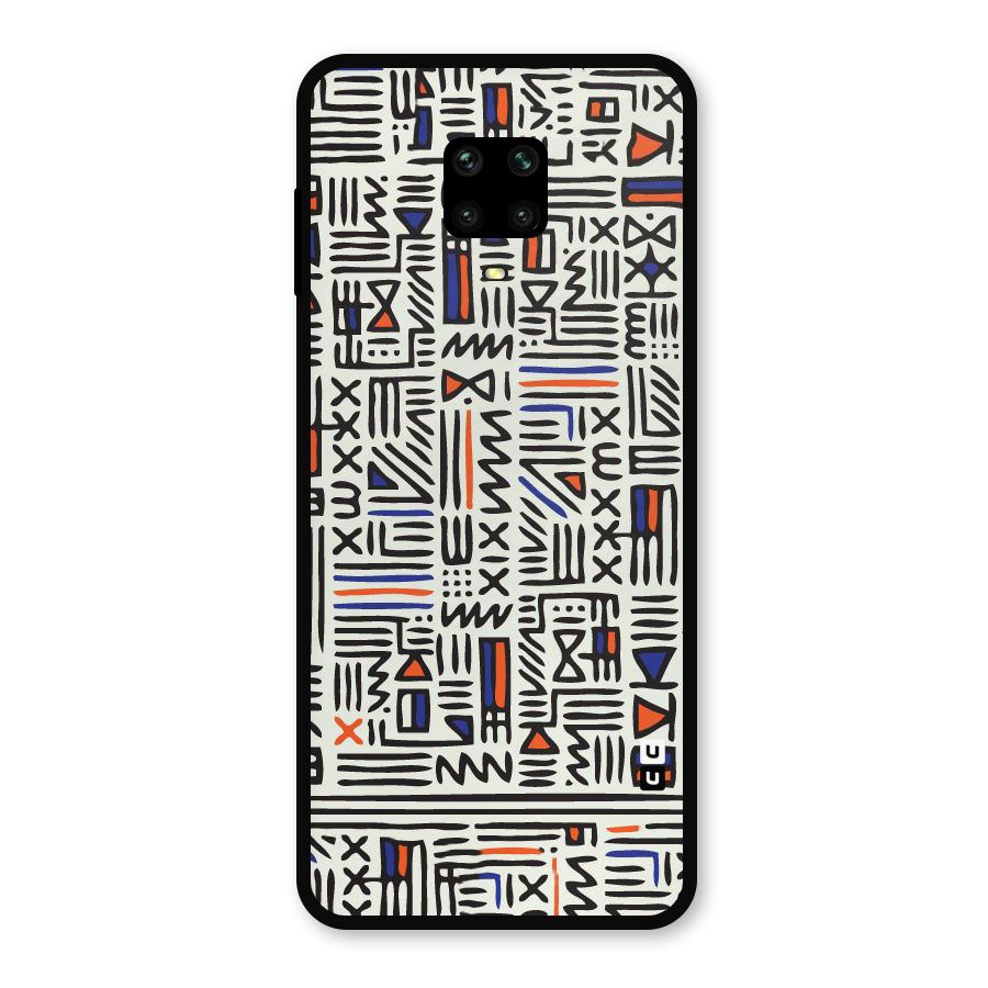 Orange Blue Number Metal Back Case for Redmi Note 9 Pro Max