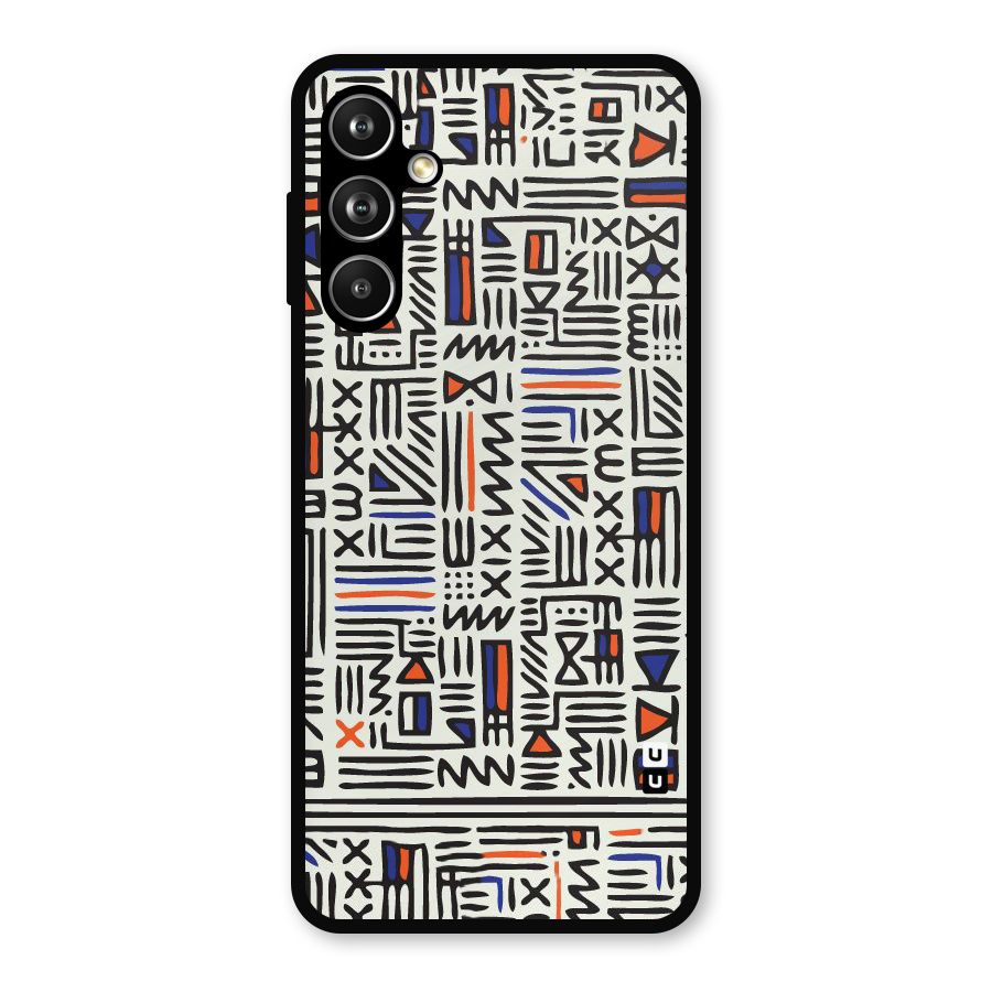 Orange Blue Number Metal Back Case for Samsung Galaxy M54
