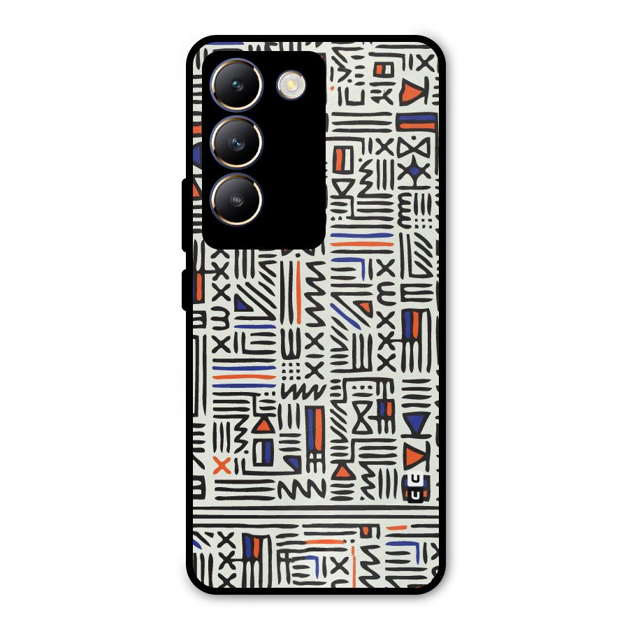 Orange Blue Number Metal Back Case for Vivo T3 5G