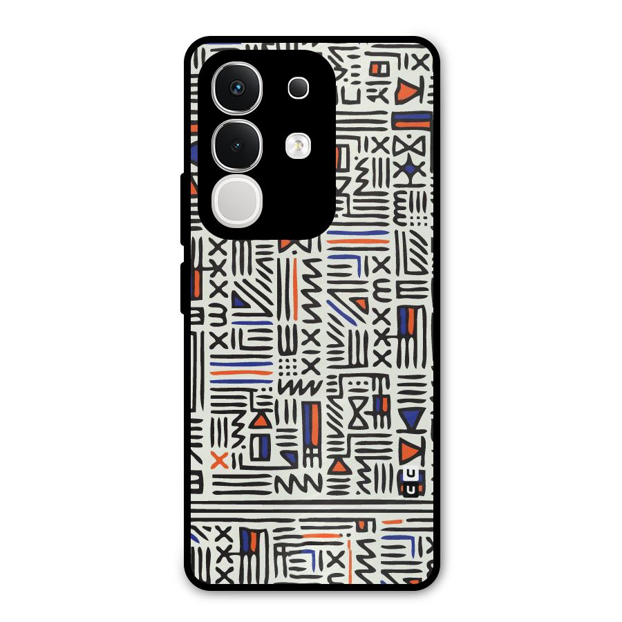 Orange Blue Number Metal Back Case for Vivo T4x