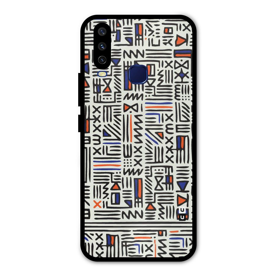 Orange Blue Number Metal Back Case for Vivo V17