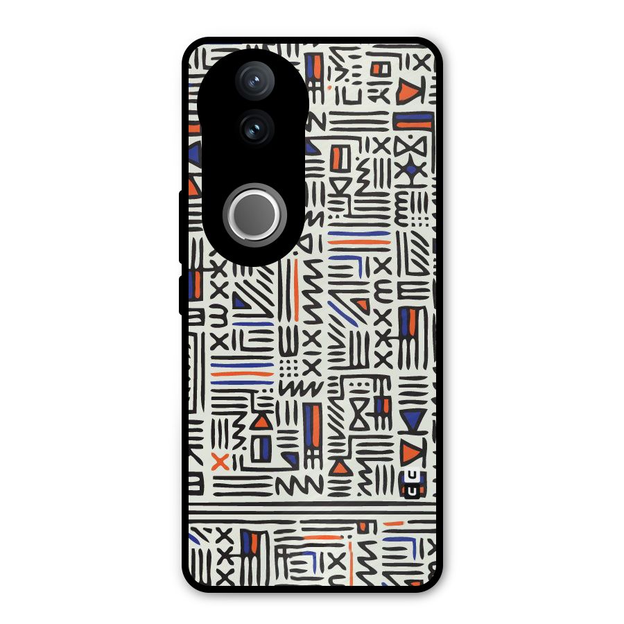 Orange Blue Number Metal Back Case for Vivo V50