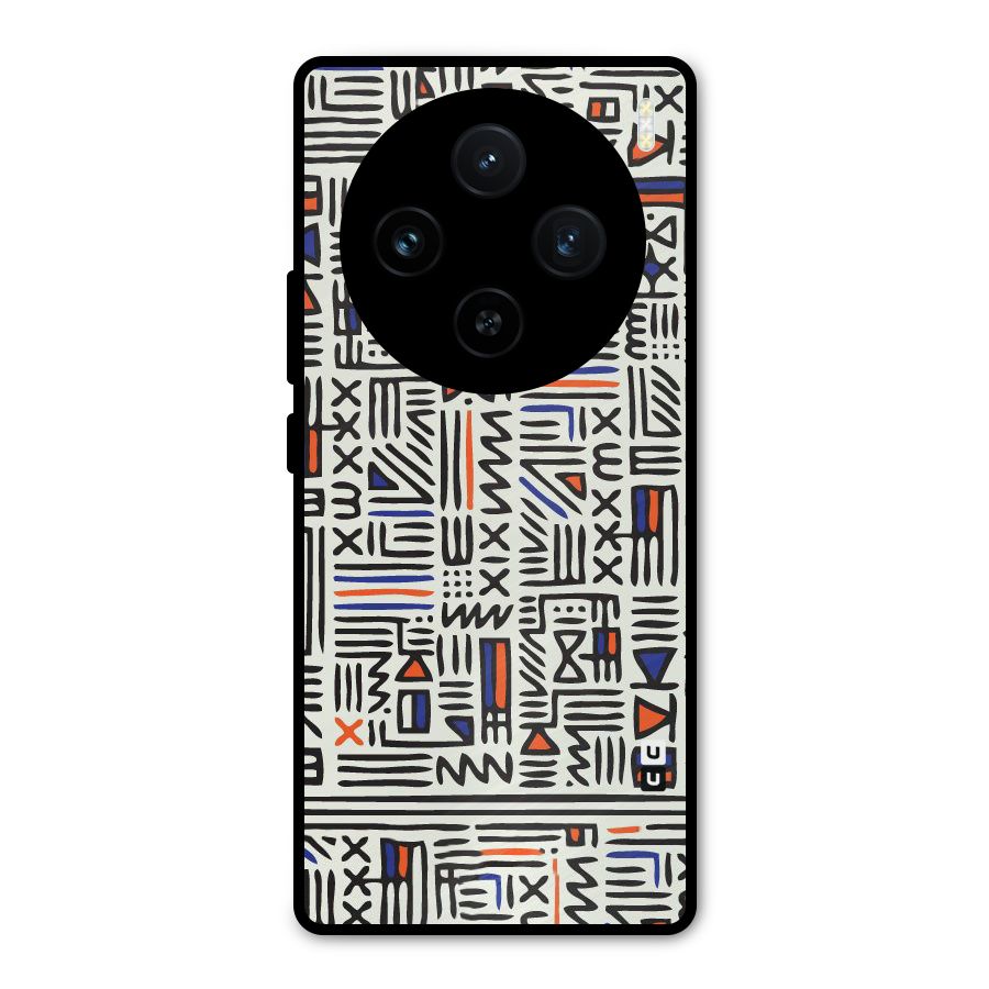 Orange Blue Number Metal Back Case for Vivo X100