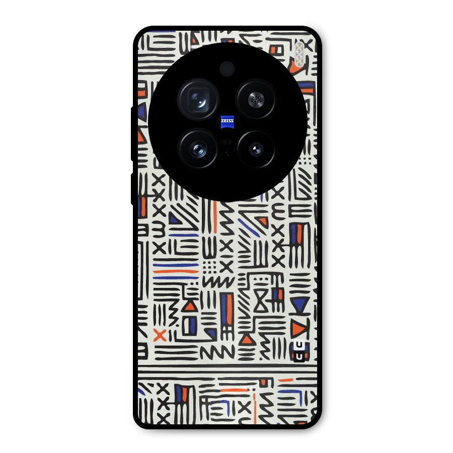 Orange Blue Number Metal Back Case for Vivo X200 Pro