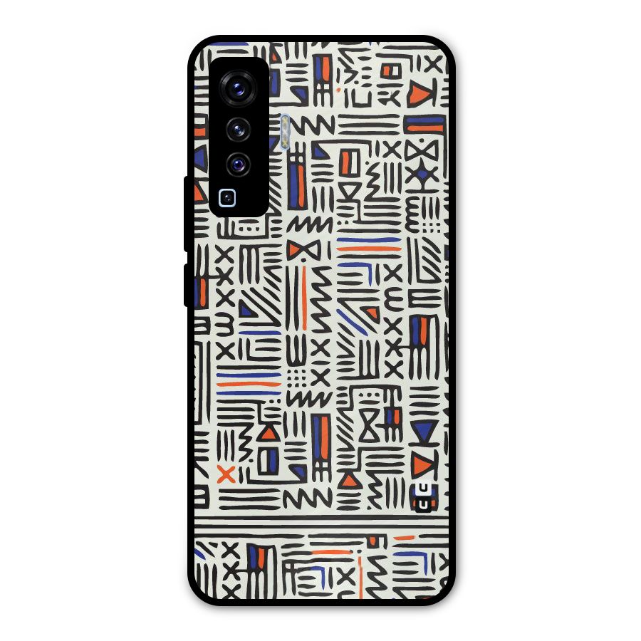 Orange Blue Number Metal Back Case for Vivo X50