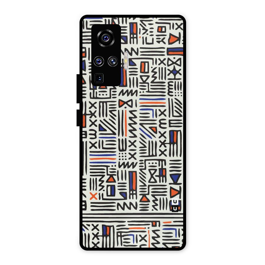 Orange Blue Number Metal Back Case for Vivo X50 Pro