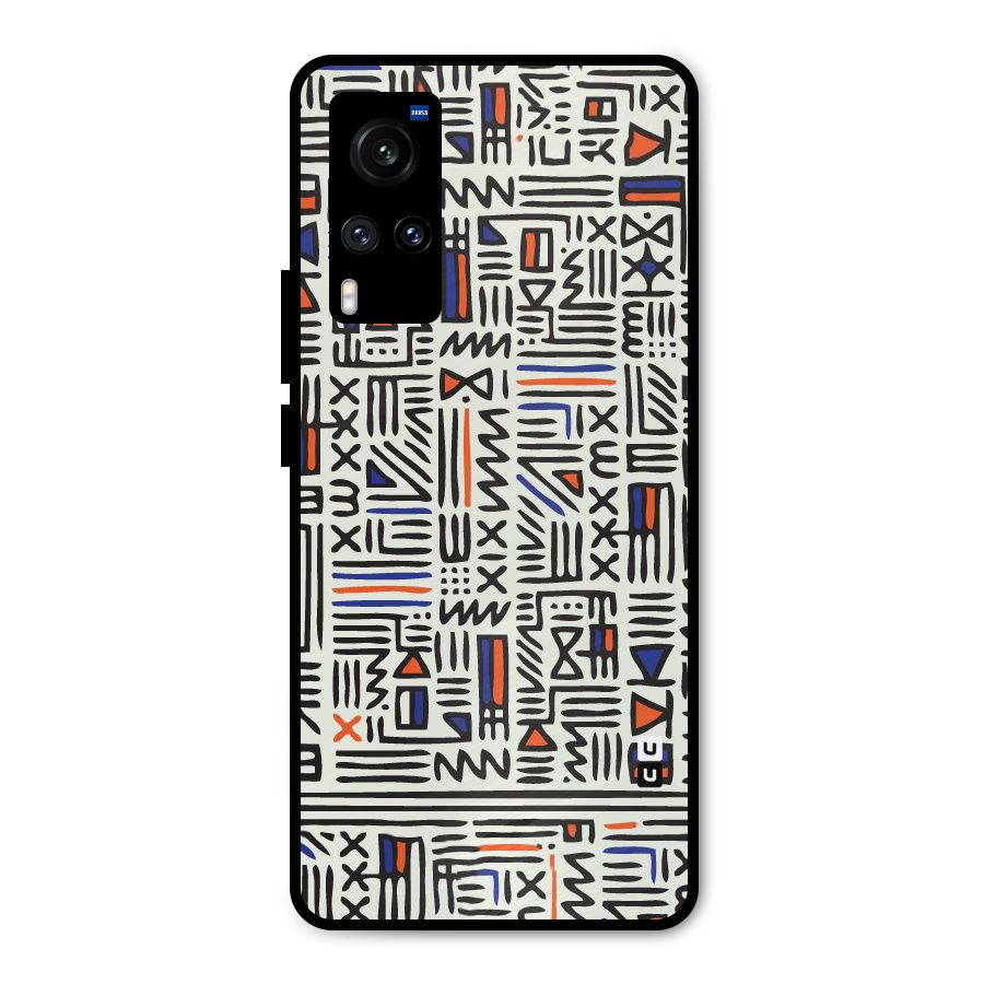 Orange Blue Number Metal Back Case for Vivo X60