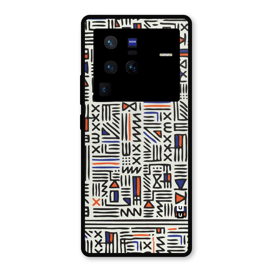 Orange Blue Number Metal Back Case for Vivo X80 Pro