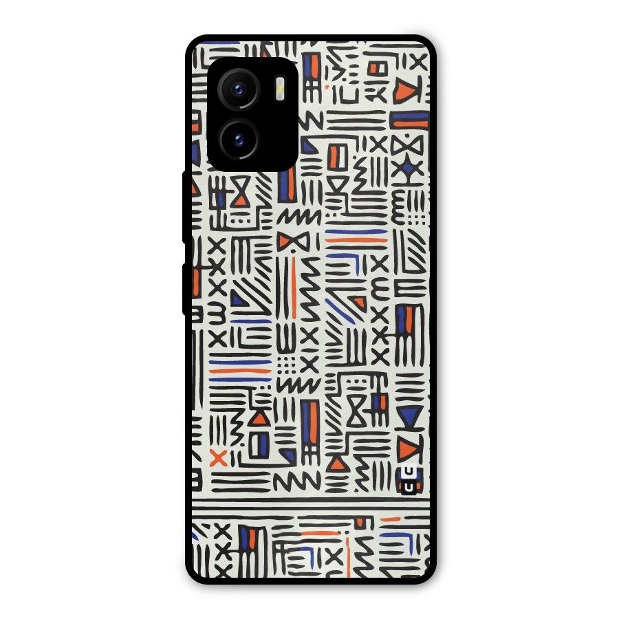 Orange Blue Number Metal Back Case for Vivo Y15s