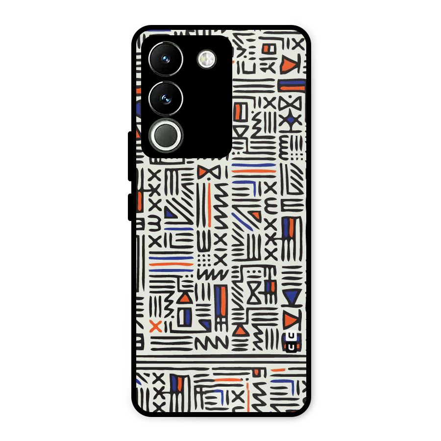 Orange Blue Number Metal Back Case for Vivo Y200