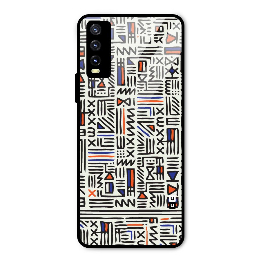 Orange Blue Number Metal Back Case for Vivo Y20t