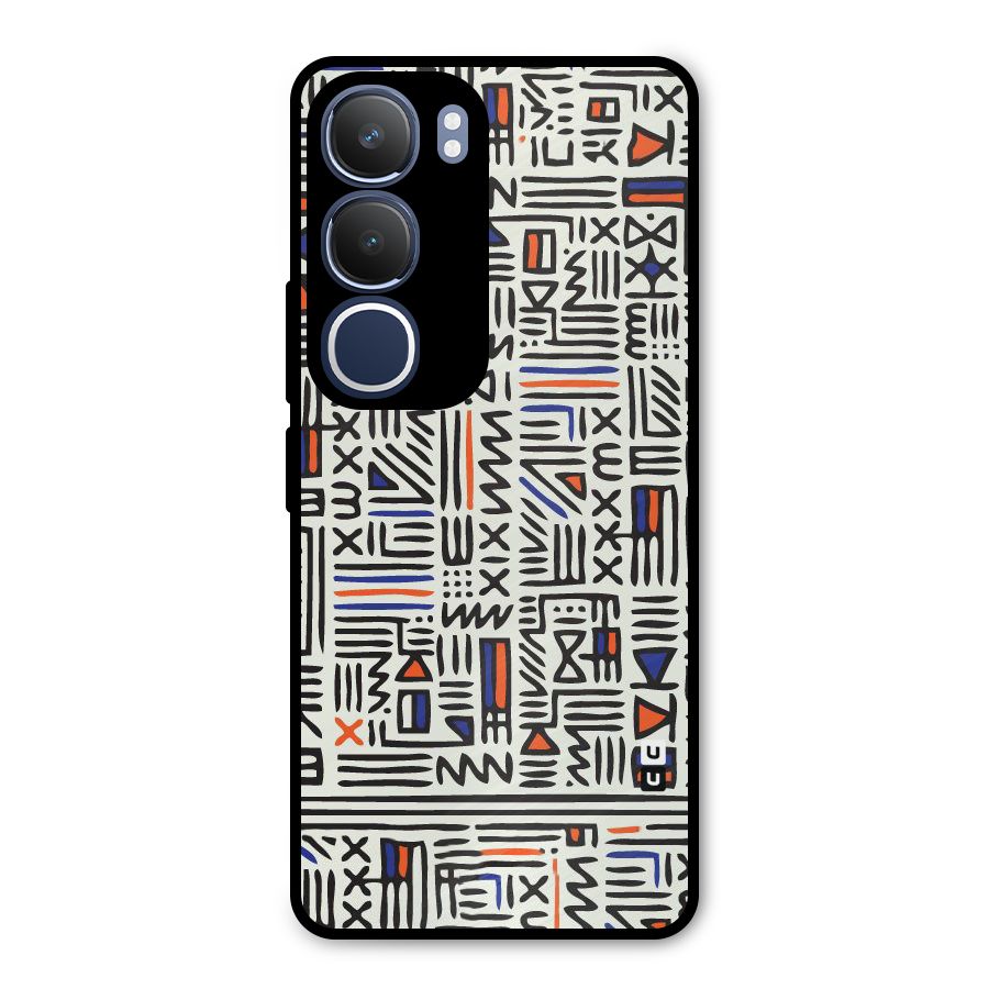 Orange Blue Number Metal Back Case for Vivo Y29