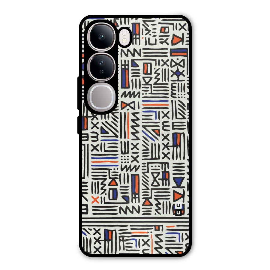 Orange Blue Number Metal Back Case for Vivo Y300