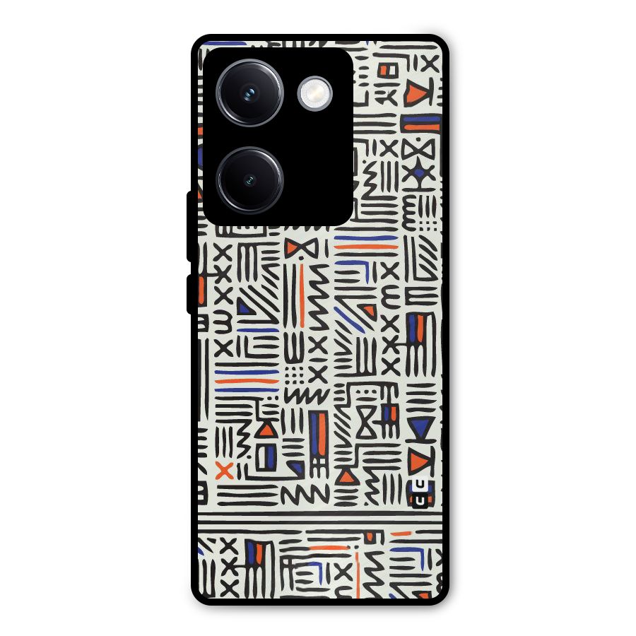 Orange Blue Number Metal Back Case for Vivo Y300 Plus