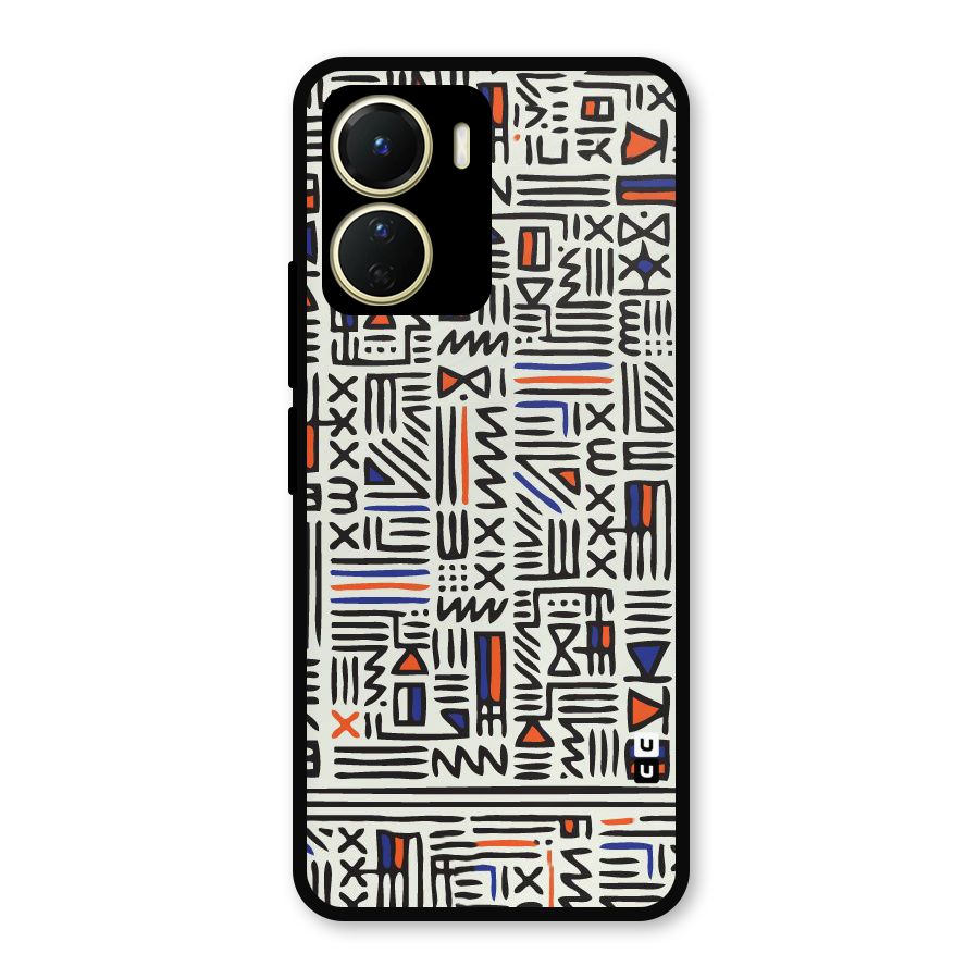 Orange Blue Number Metal Back Case for Vivo Y56