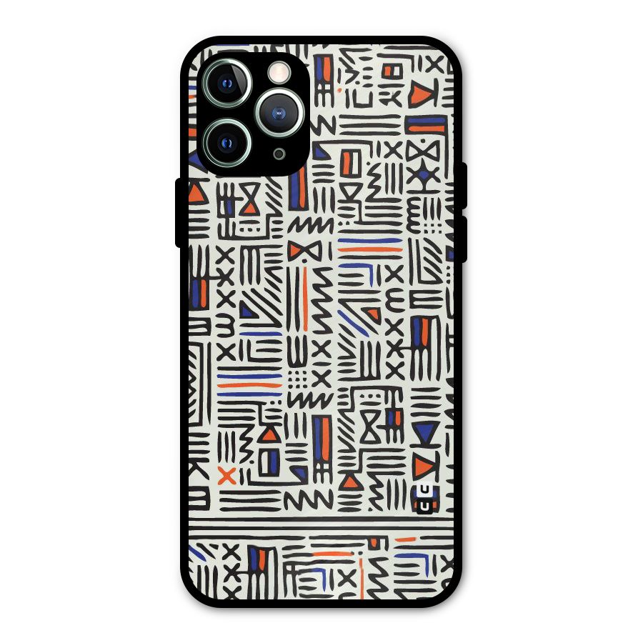 Orange Blue Number Metal Back Case for iPhone 11 Pro Max