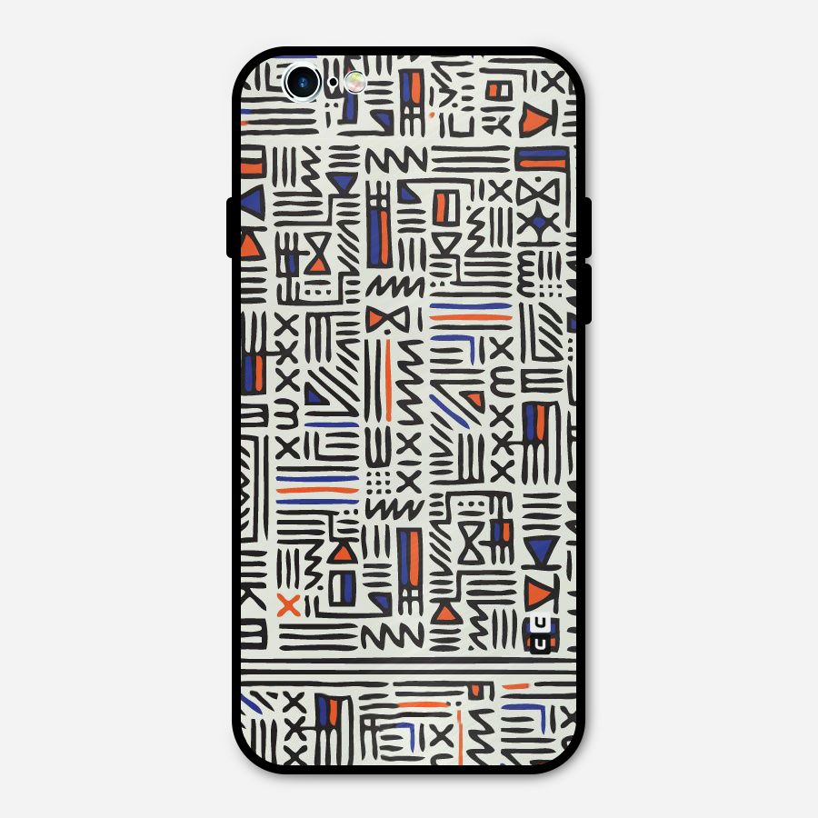 Orange Blue Number Metal Back Case for iPhone 6 6s